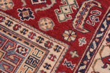 handmade Geometric Kazak Red Beige Hand-made RECTANGLE 100% WOOL area rug 3' x 5'