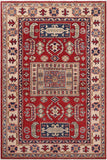 Southwestern Kazak Romeo Red/Beige Wool Rug - 3'1'' x 5'0''