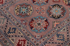handmade Geometric Kazak Light Purpl Light Purpl Hand-made RECTANGLE 100% WOOL area rug 3'X5'