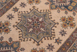 handmade Geometric Kazak Beige Lt. Blue Hand-made RECTANGLE 100% WOOL area rug 3' x 5'