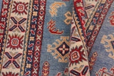 handmade Geometric Kazak Lt. Blue Beige Hand-made RECTANGLE 100% WOOL area rug 3' x 5'