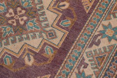 handmade Geometric Kazak Light Purpl Beige Hand-made RECTANGLE 100% WOOL area rug 3'X5'