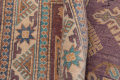 handmade Geometric Kazak Light Purpl Beige Hand-made RECTANGLE 100% WOOL area rug 3'X5'