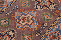 handmade Geometric Kazak Gray Lt. Blue Hand-made RECTANGLE 100% WOOL area rug 3'X5'