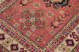 handmade Geometric Kazak Pink Beige Hand-made RECTANGLE 100% WOOL area rug 3' x 5'