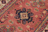 handmade Geometric Kazak Pink Beige Hand-made RECTANGLE 100% WOOL area rug 3' x 5'