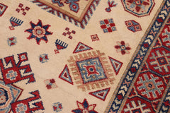 handmade Geometric Kazak Gold Red Hand-made RECTANGLE 100% WOOL area rug 3'X5'