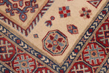 handmade Geometric Kazak Gold Red Hand-made RECTANGLE 100% WOOL area rug 3' x 5'