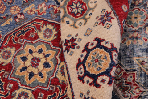 handmade Geometric Kazak Gray Beige Hand-made ROUND 100% WOOL area rug 9x9