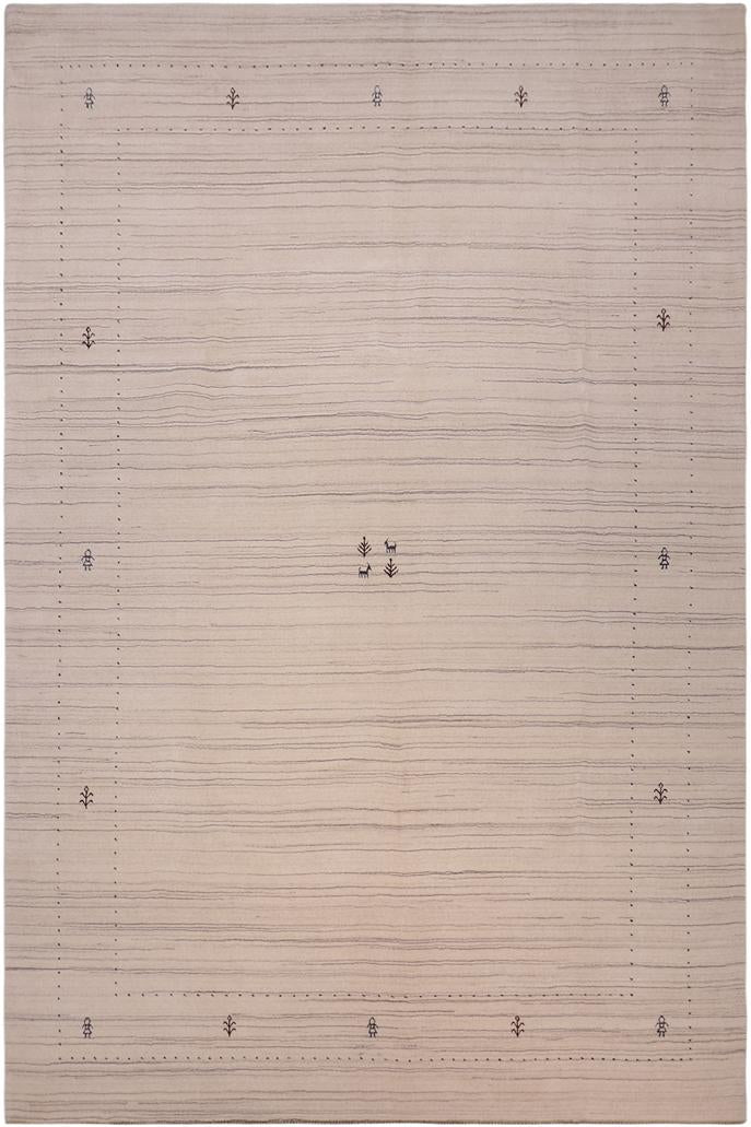 handmade Modern Gabbeh Ivory Ivory Hand-made RECTANGLE 100% WOOL area rug 9x12