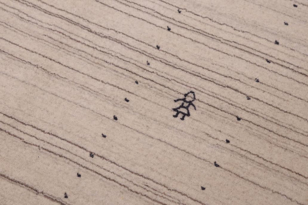 handmade Modern Gabbeh Ivory Ivory Hand-made RECTANGLE 100% WOOL area rug 9x12