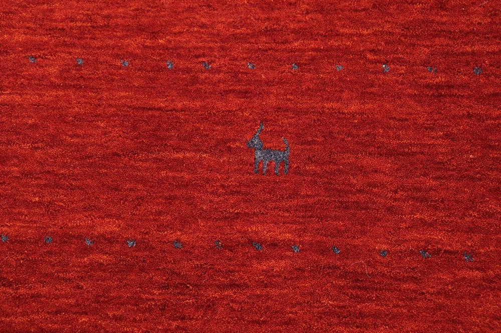 handmade Modern Gabbeh Rust Rust Hand-made RECTANGLE 100% WOOL area rug 8x10