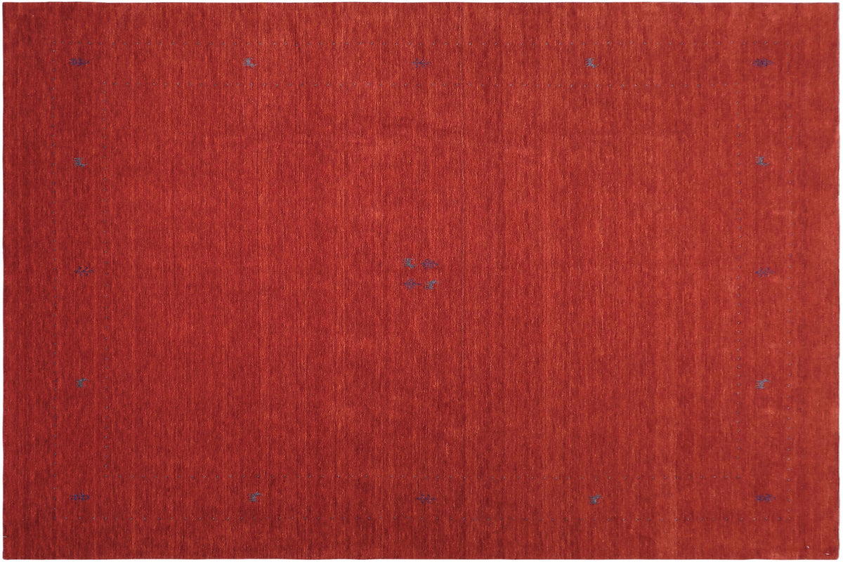 handmade Modern Gabbeh Rust Rust Hand-made RECTANGLE 100% WOOL area rug 8x10