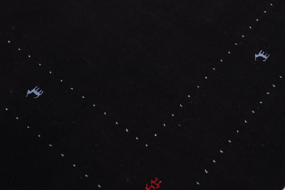 handmade Modern Gabbeh Black Black Hand-made RECTANGLE 100% WOOL area rug 8x10