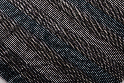 handmade Modern Grass Black Ivory Hand-made RECTANGLE 100% WOOL area rug 8' x 10'