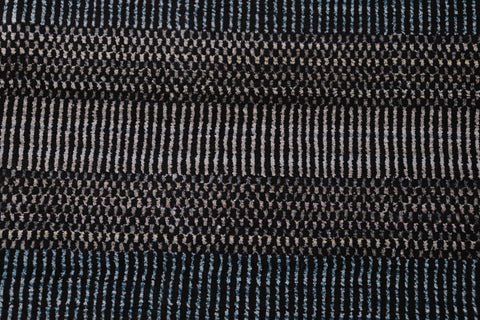handmade Modern Grass Black Ivory Hand-made RECTANGLE 100% WOOL area rug 8' x 10'