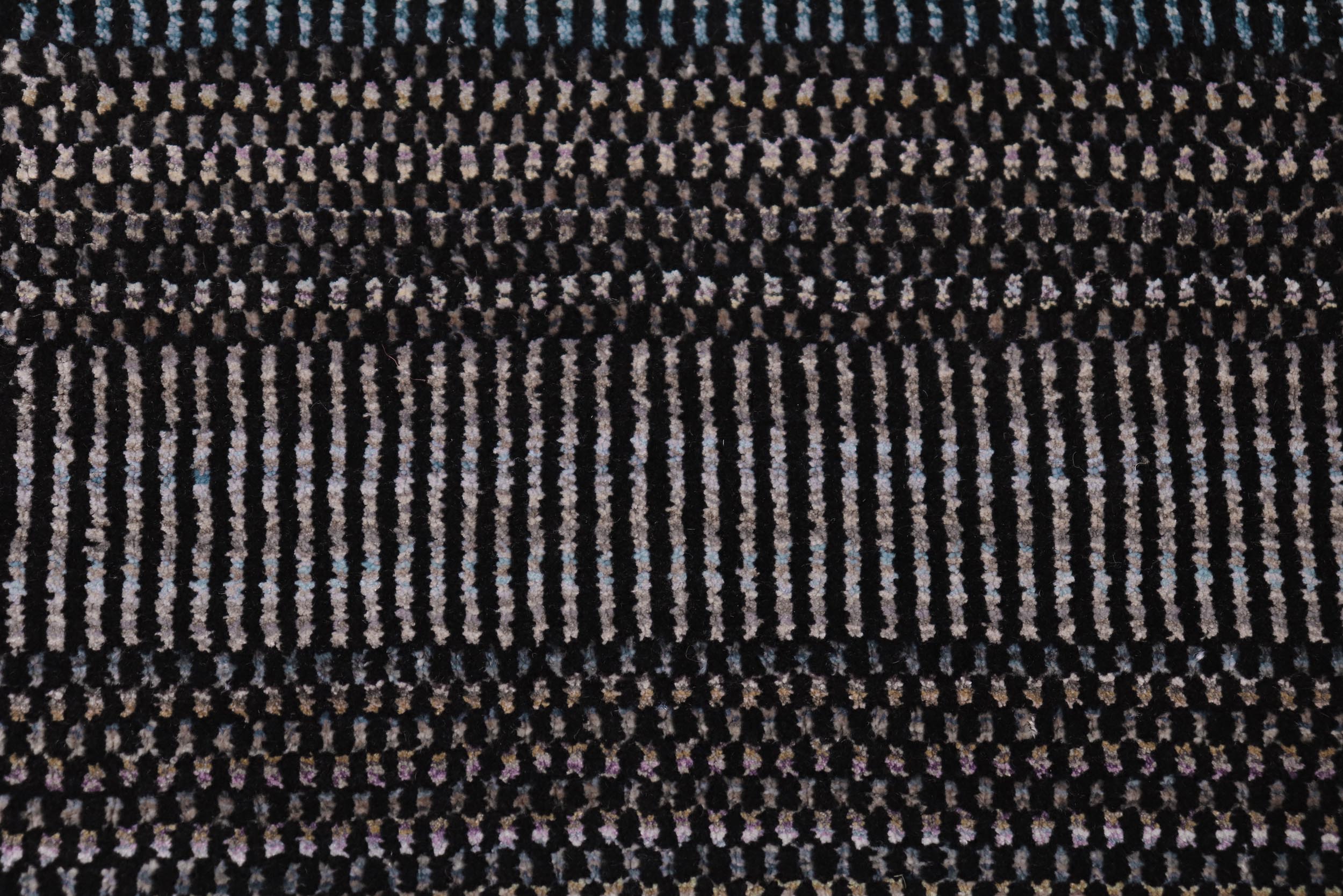 handmade Modern Grass Black Ivory Hand-made RECTANGLE 100% WOOL area rug 8' x 10'