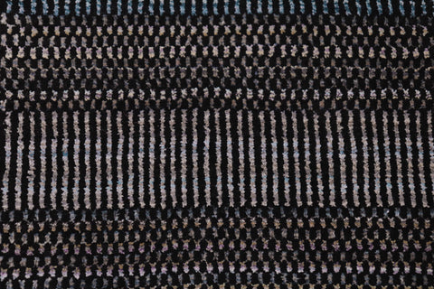 handmade Modern Grass Black Ivory Hand-made RECTANGLE 100% WOOL area rug 8' x 10'