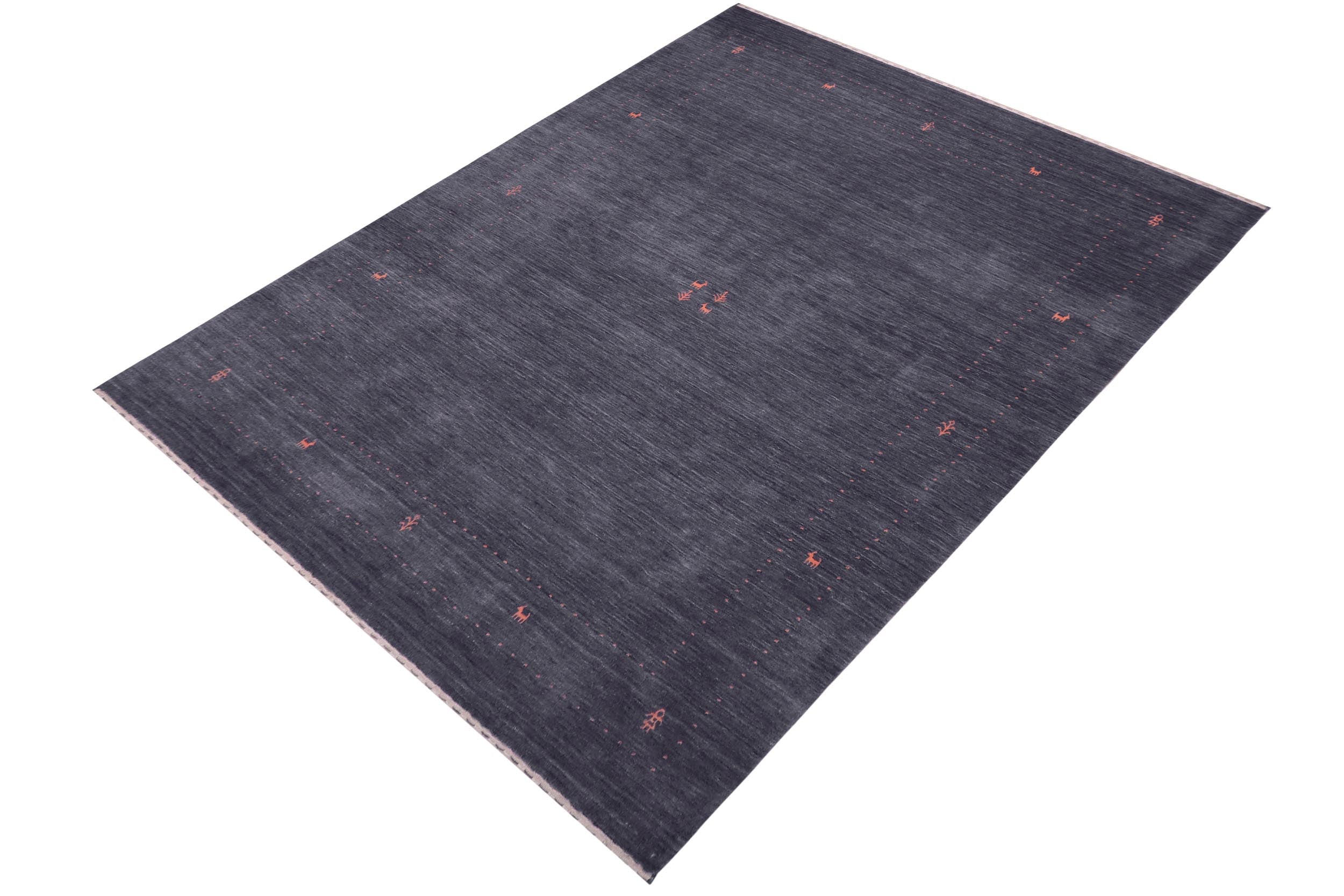 handmade Modern Gabbeh Blue Green Hand-made RECTANGLE 100% WOOL area rug 8' x 10'