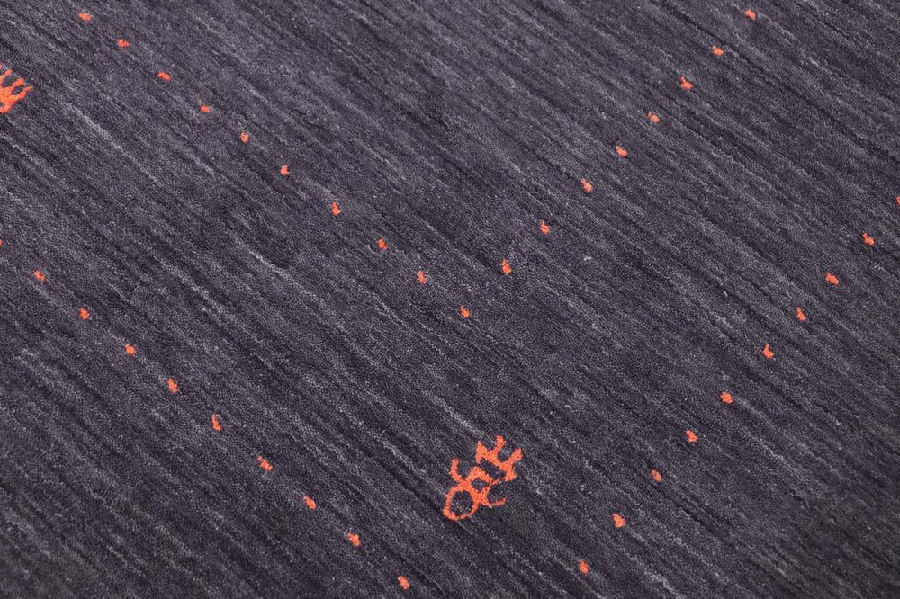 handmade Modern Gabbeh Grayish Blu Bluish Gray Hand-made RECTANGLE 100% WOOL area rug 8x10