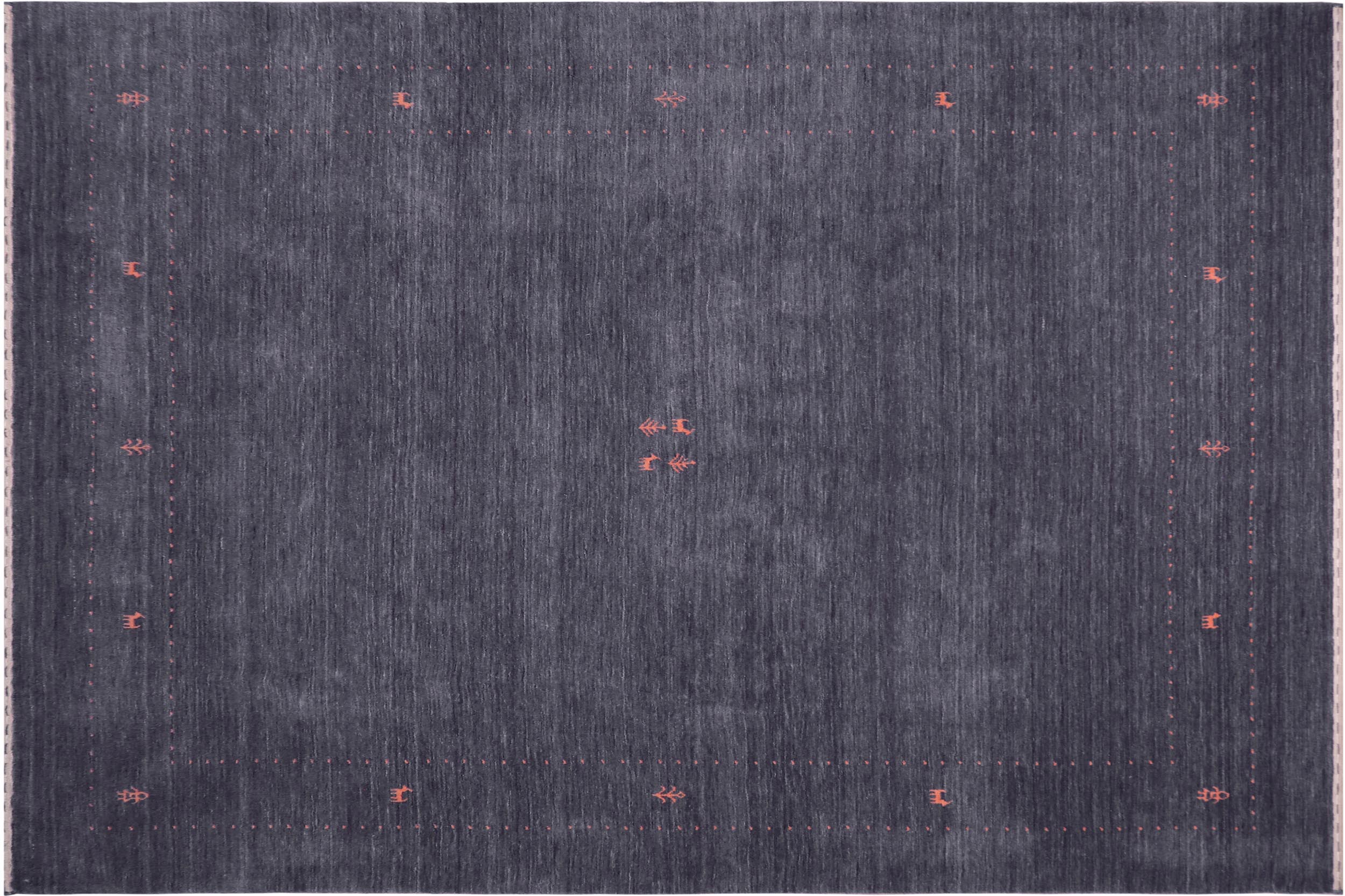 handmade Modern Gabbeh Grayish Blu Bluish Gray Hand-made RECTANGLE 100% WOOL area rug 8x10