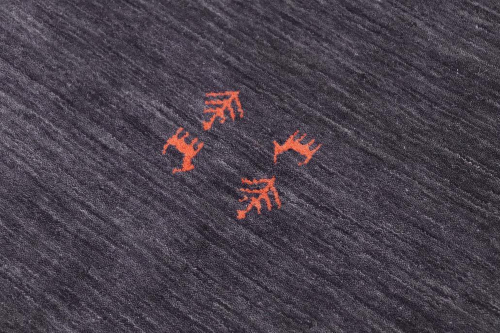 handmade Modern Gabbeh Grayish Blu Bluish Gray Hand-made RECTANGLE 100% WOOL area rug 8x10