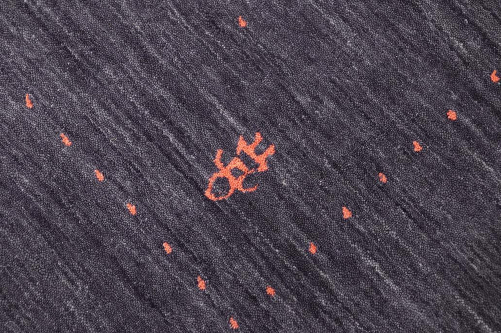 handmade Modern Gabbeh Grayish Blu Bluish Gray Hand-made RECTANGLE 100% WOOL area rug 8x10