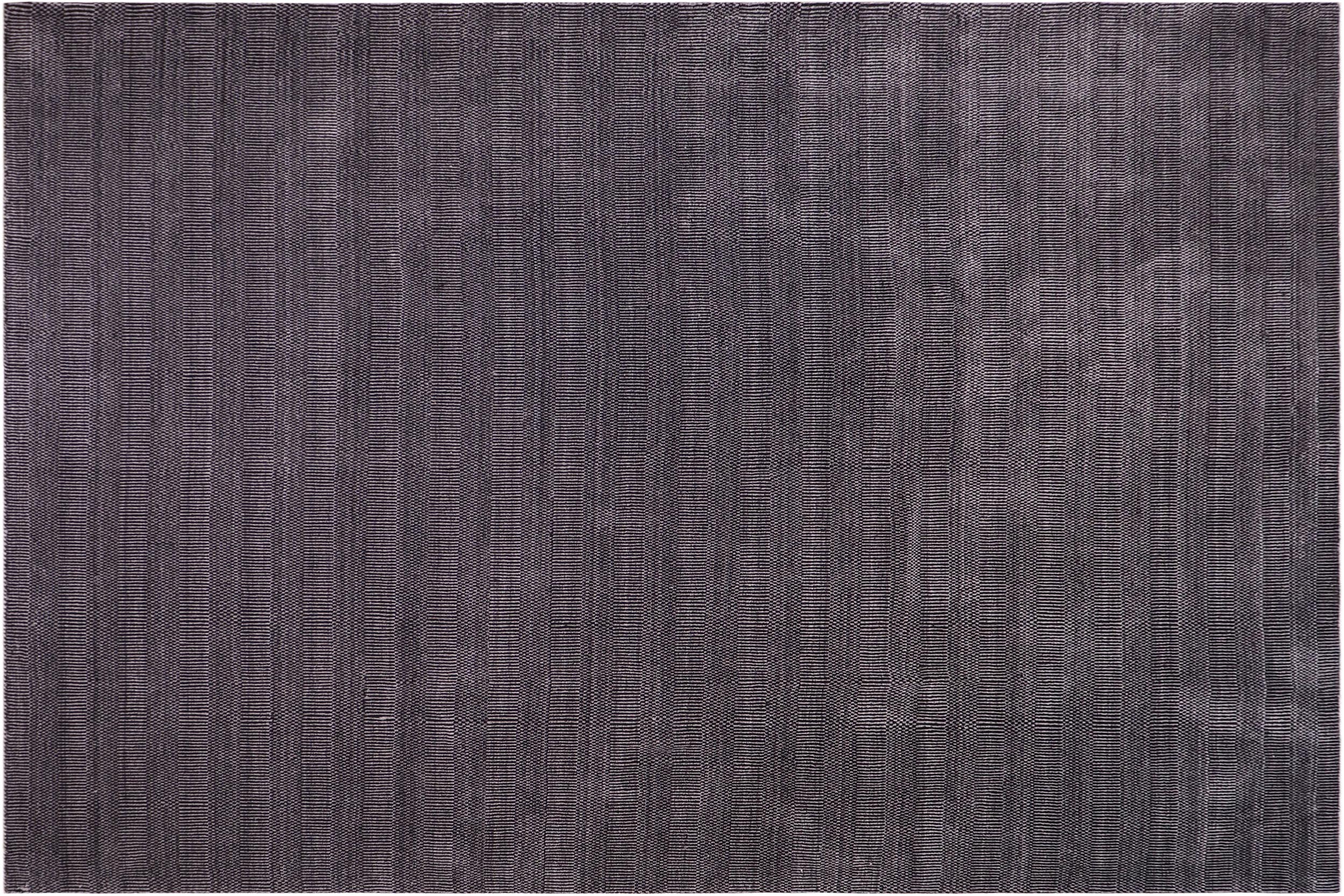 handmade Modern Grass Black Gray Hand-made RECTANGLE 100% WOOL area rug 9' x 12'