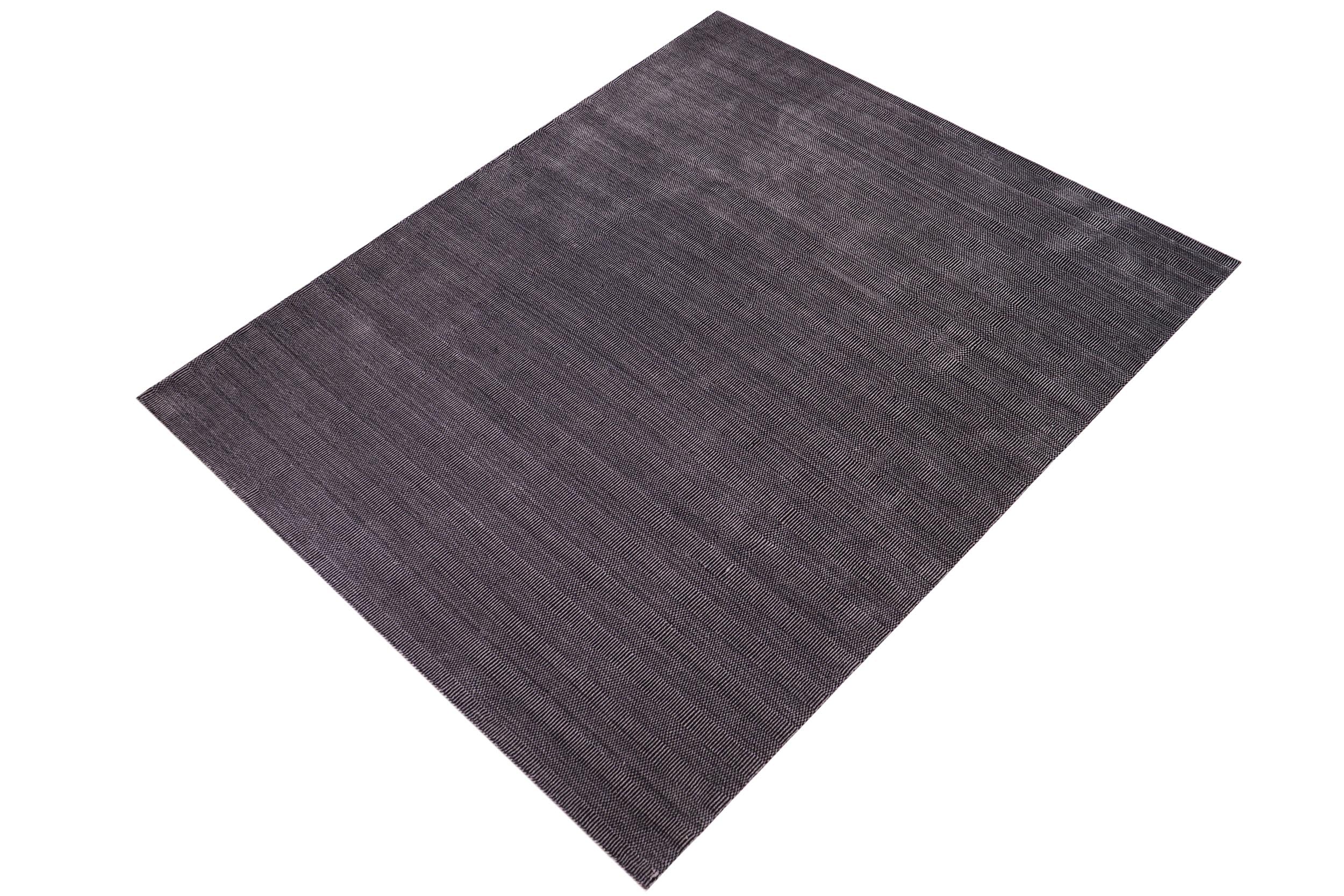 handmade Modern Grass Black Gray Hand-made RECTANGLE 100% WOOL area rug 9' x 12'