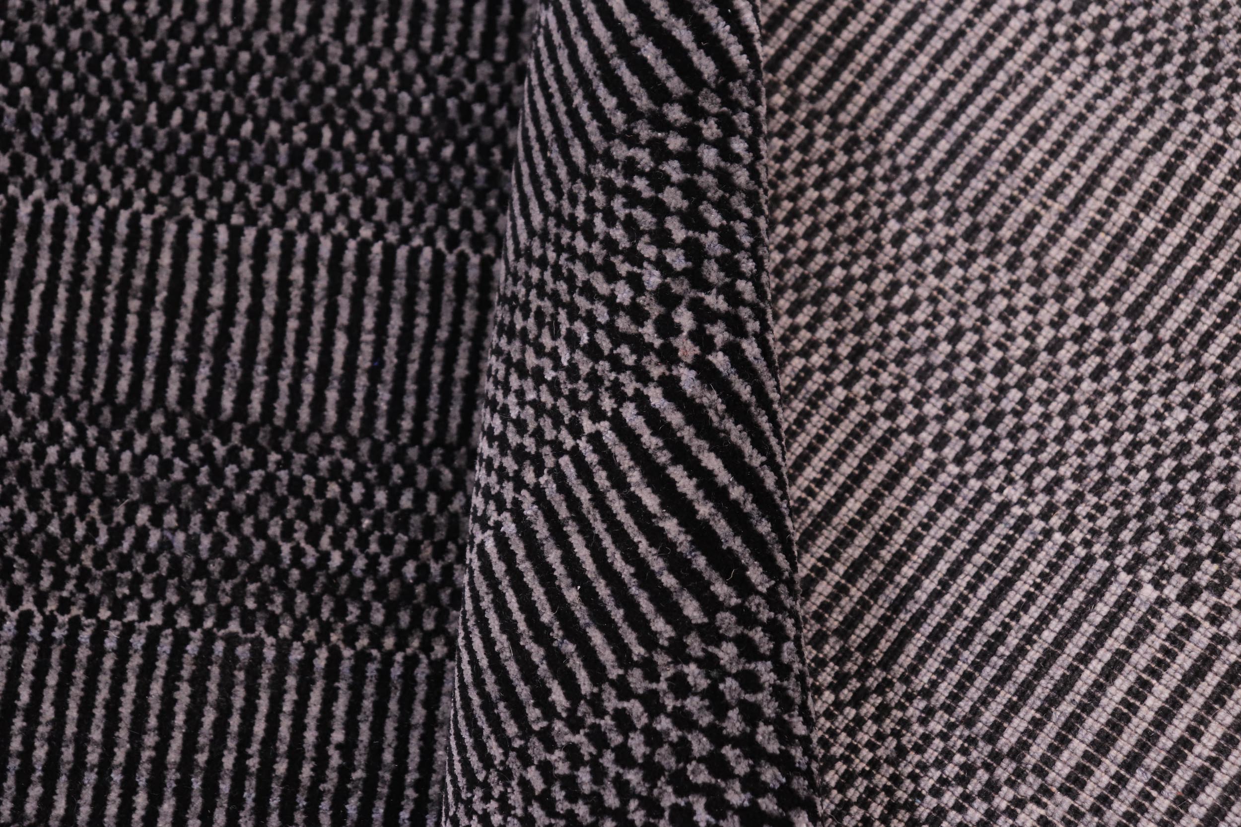 handmade Modern Grass Black Gray Hand-made RECTANGLE 100% WOOL area rug 9' x 12'