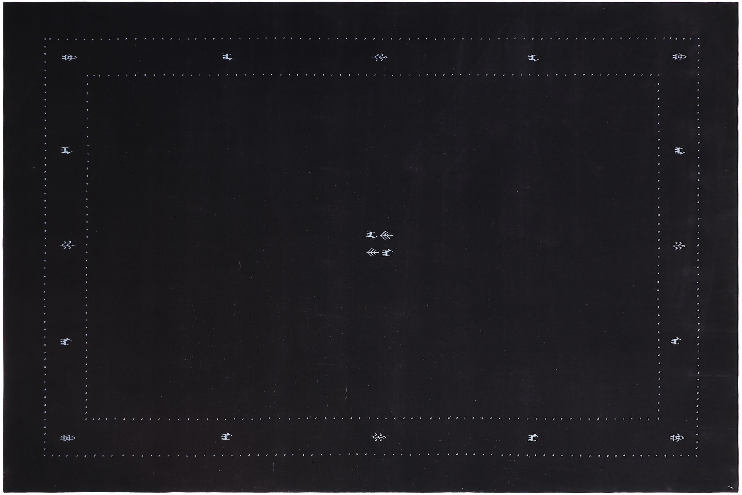handmade Modern Gabbeh Black Black Hand-made RECTANGLE 100% WOOL area rug 9' x 12'
