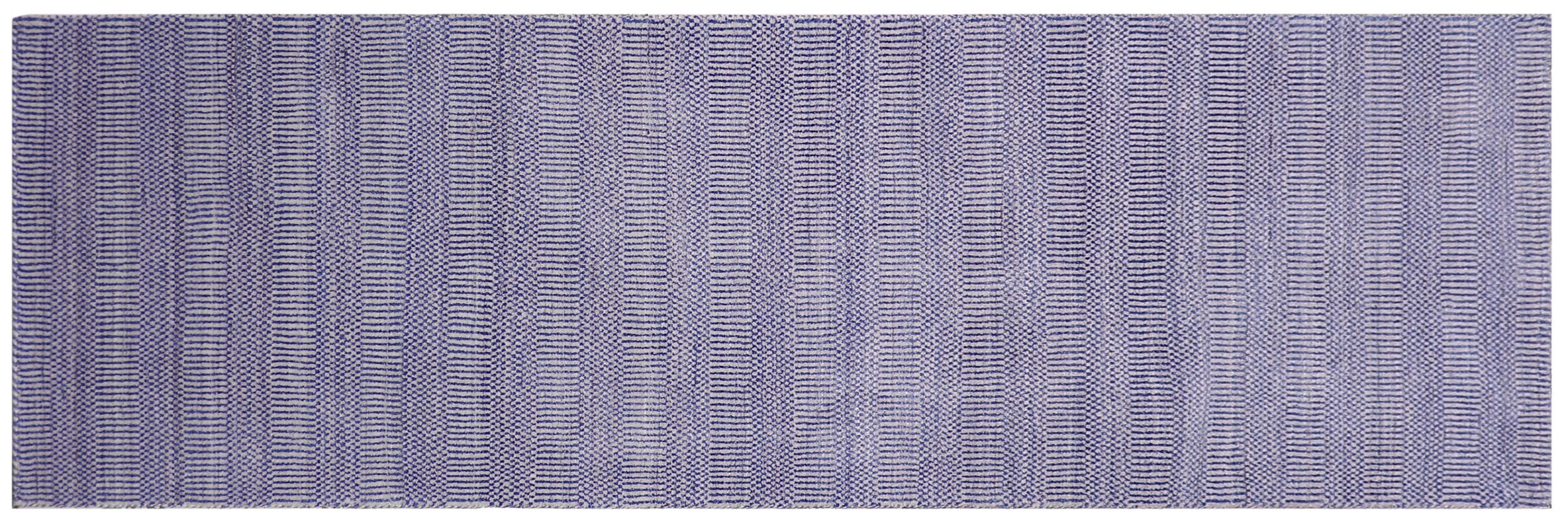 handmade Modern Grass Blue Ivory Hand-made RUNNER 100% WOOL area rug 2' x 10'