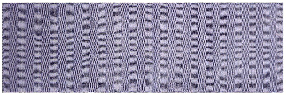 handmade Modern Grass Blue Ivory Hand-made RUNNER 100% WOOL area rug 2' x 10'