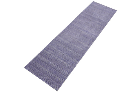 handmade Modern Grass Blue Ivory Hand-made RUNNER 100% WOOL area rug 2' x 10'