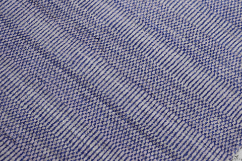 handmade Modern Grass Blue Ivory Hand-made RUNNER 100% WOOL area rug 2' x 10'