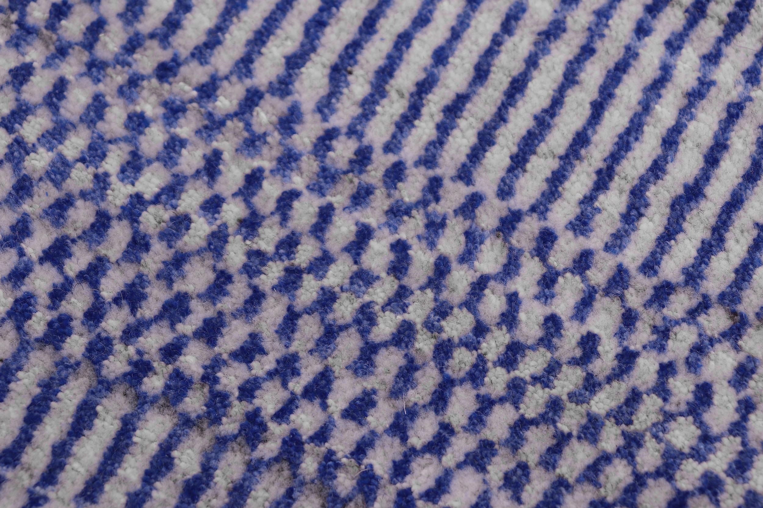 handmade Modern Grass Blue Ivory Hand-made RUNNER 100% WOOL area rug 2' x 10'