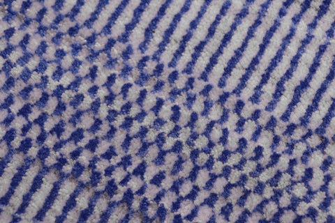 handmade Modern Grass Blue Ivory Hand-made RUNNER 100% WOOL area rug 2' x 10'