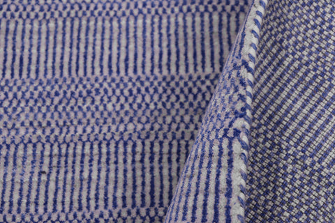 handmade Modern Grass Blue Ivory Hand-made RUNNER 100% WOOL area rug 2' x 10'