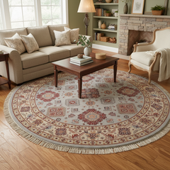 Tribal Kazak Brynn Gray/Beige Wool Round - 9'0''X9'0''