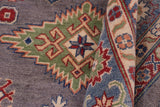 handmade Geometric Kazak Gray Blue Hand-made RECTANGLE 100% WOOL area rug 8' x 10'