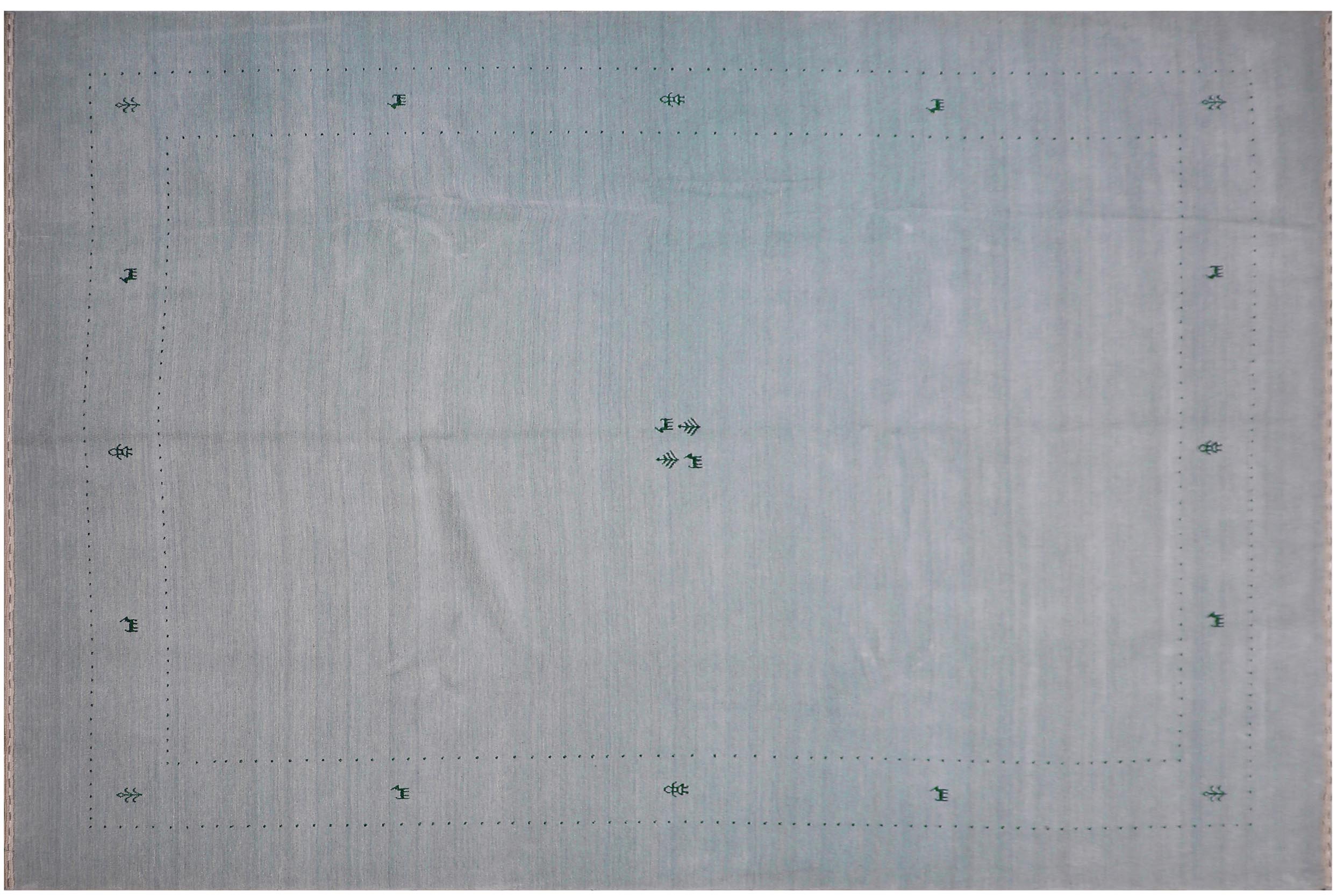 handmade Modern Gabbeh Light Blue Light Blue Hand-made RECTANGLE 100% WOOL area rug 9x12