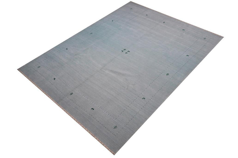 handmade Modern Gabbeh Light Blue Light Blue Hand-made RECTANGLE 100% WOOL area rug 9x12