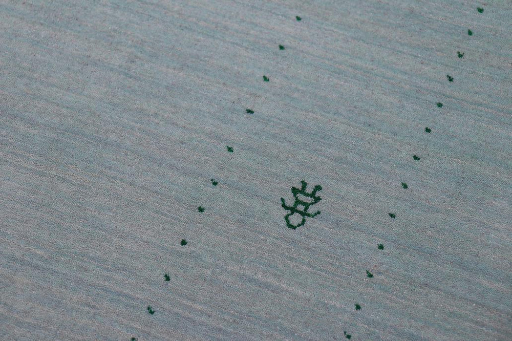 handmade Modern Gabbeh Light Blue Light Blue Hand-made RECTANGLE 100% WOOL area rug 9x12