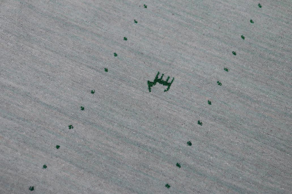 handmade Modern Gabbeh Light Blue Light Blue Hand-made RECTANGLE 100% WOOL area rug 9x12