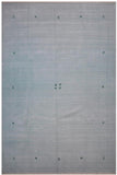 Eclectic Gabbeh Ares Light Blue Wool Rug - 9'1'' x 12'1''