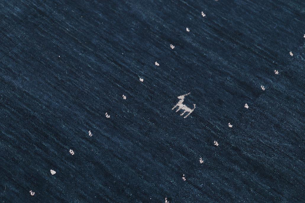 handmade Modern Gabbeh Blue Light Blue Hand-made RECTANGLE 100% WOOL area rug 8x10