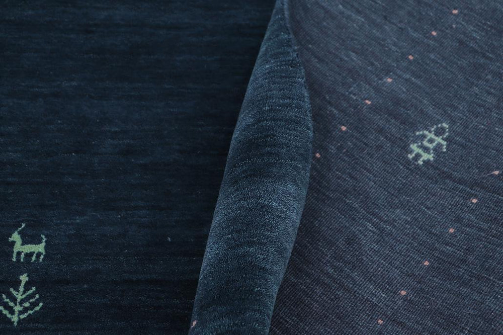 handmade Modern Gabbeh Blue Light Blue Hand-made RECTANGLE 100% WOOL area rug 8x10