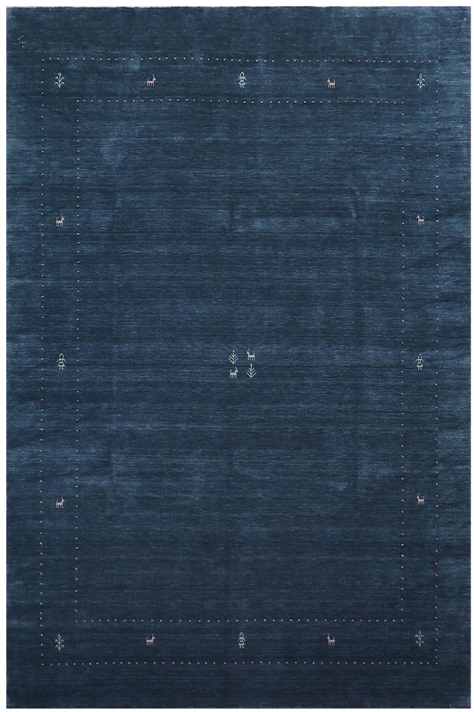 handmade Modern Gabbeh Blue Light Blue Hand-made RECTANGLE 100% WOOL area rug 8x10