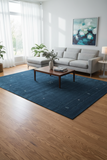 Abstract Gabbeh Camille Blue/Light Blue Wool Rug - 8'1'' x 10'0''