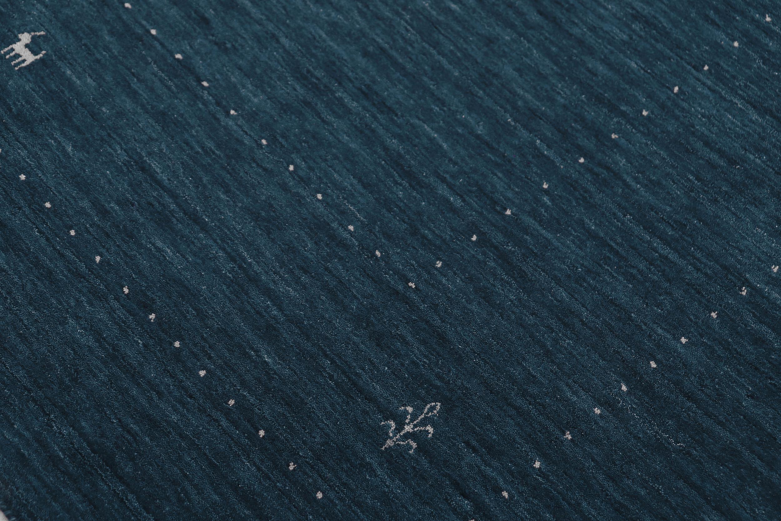 handmade Modern Gabbeh Blue Ivory Hand-made RECTANGLE 100% WOOL area rug 10' x 14'